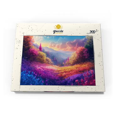 Darstellung des Puzzle Motivs Vivid Rainbow Forest Valley 200 Puzzle Schachtel Ansicht3