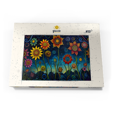 Darstellung des Puzzle Motivs Whimsical Nighttime Flower Garden 1000 Puzzle Schachtel Ansicht3