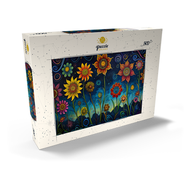 Darstellung des Puzzle Motivs Whimsical Nighttime Flower Garden 500 Puzzle Schachtel Ansicht2