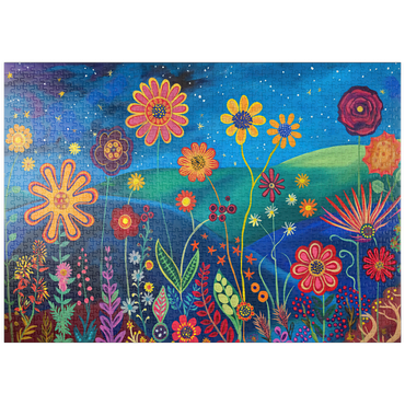 Darstellung des Puzzle Motivs puzzleplate Starry Night Flower Meadow 1000 Puzzle