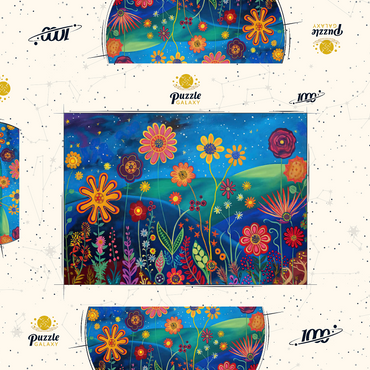 Darstellung des Puzzle Motivs Starry Night Flower Meadow 1000 Puzzle Schachtel 3D Modell