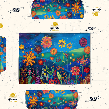 Darstellung des Puzzle Motivs Starry Night Flower Meadow 500 Puzzle Schachtel 3D Modell