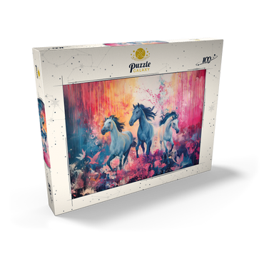 Darstellung des Puzzle Motivs Wild Horses in Vibrant Dreamscape 100 Puzzle Schachtel Ansicht2