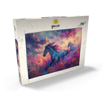 Darstellung des Puzzle Motivs Majestic Horses in Vibrant Fantasy Landscape 200 Puzzle Schachtel Ansicht2