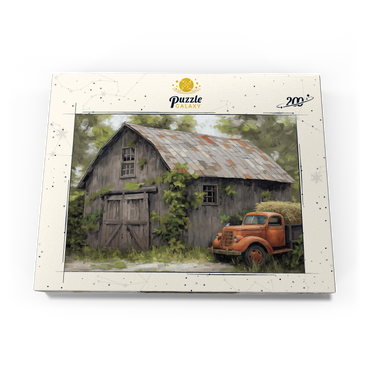Darstellung des Puzzle Motivs Rustic Barn and Vintage Hay Truck 200 Puzzle Schachtel Ansicht3