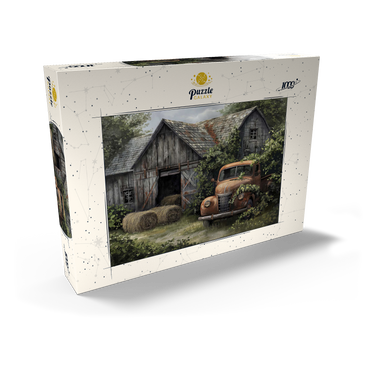 Darstellung des Puzzle Motivs Weathered Barn with Classic Rusty Truck 1000 Puzzle Schachtel Ansicht2