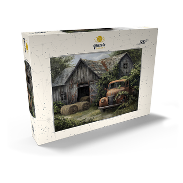 Darstellung des Puzzle Motivs Weathered Barn with Classic Rusty Truck 500 Puzzle Schachtel Ansicht2