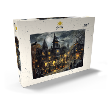 Darstellung des Puzzle Motivs Haunted Village Under Full Moon 500 Puzzle Schachtel Ansicht2