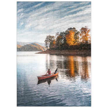 Darstellung des Puzzle Motivs puzzleplate Canoeing on Tranquil Lake in Autumn 200 Puzzle
