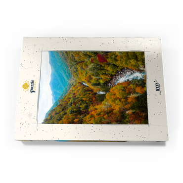 Darstellung des Puzzle Motivs Autumn Mountain Valley with Flowing River 1000 Puzzle Schachtel Ansicht3