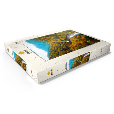 Darstellung des Puzzle Motivs Autumn Mountain Valley with Flowing River 100 Puzzle Schachtel Ansicht1