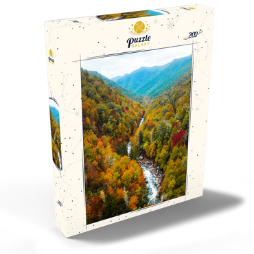 Darstellung des Puzzle Motivs Autumn Mountain Valley with Flowing River 200 Puzzle Schachtel Ansicht2