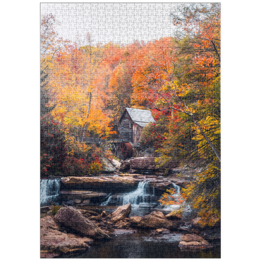 Darstellung des Puzzle Motivs puzzleplate Historic Mill Amid Vibrant Autumn Foliage 1000 Puzzle