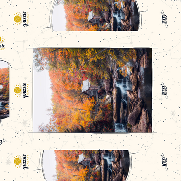 Darstellung des Puzzle Motivs Historic Mill Amid Vibrant Autumn Foliage 1000 Puzzle Schachtel 3D Modell