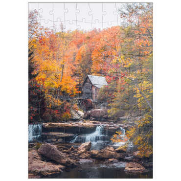 Darstellung des Puzzle Motivs puzzleplate Historic Mill Amid Vibrant Autumn Foliage 100 Puzzle