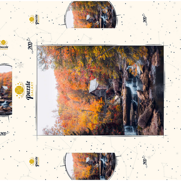 Darstellung des Puzzle Motivs Historic Mill Amid Vibrant Autumn Foliage 200 Puzzle Schachtel 3D Modell