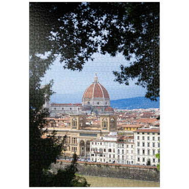 Darstellung des Puzzle Motivs puzzleplate Florence Cathedral Framed by Trees 1000 Puzzle