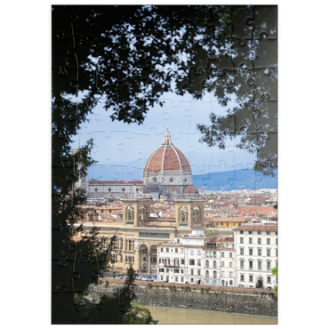Darstellung des Puzzle Motivs puzzleplate Florence Cathedral Framed by Trees 100 Puzzle
