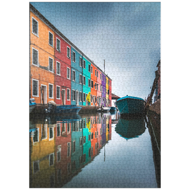 Darstellung des Puzzle Motivs puzzleplate Colorful Houses Along Burano Canal 1000 Puzzle