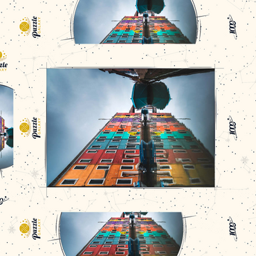 Darstellung des Puzzle Motivs Colorful Houses Along Burano Canal 1000 Puzzle Schachtel 3D Modell