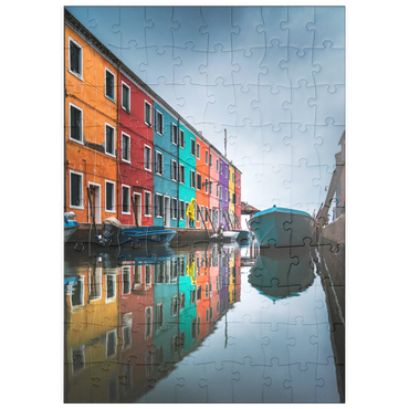 Darstellung des Puzzle Motivs puzzleplate Colorful Houses Along Burano Canal 100 Puzzle