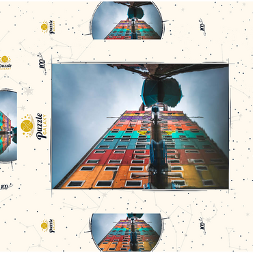 Darstellung des Puzzle Motivs Colorful Houses Along Burano Canal 100 Puzzle Schachtel 3D Modell