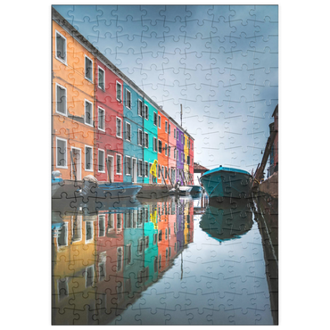 Darstellung des Puzzle Motivs puzzleplate Colorful Houses Along Burano Canal 200 Puzzle