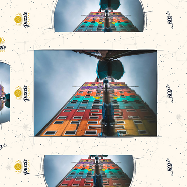 Darstellung des Puzzle Motivs Colorful Houses Along Burano Canal 500 Puzzle Schachtel 3D Modell