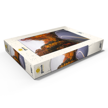 Darstellung des Puzzle Motivs Winding Road Through Vibrant Autumn Forest 1000 Puzzle Schachtel Ansicht1