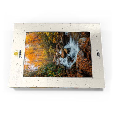 Darstellung des Puzzle Motivs Cascading Stream in Autumn Forest 500 Puzzle Schachtel Ansicht3
