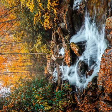 Darstellung des Puzzle Motivs Cascading Stream in Autumn Forest 500 Puzzle 3D Modell