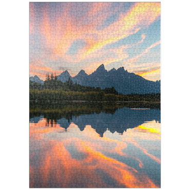 Darstellung des Puzzle Motivs puzzleplate Sunset Reflection Over Mountain Lake 1000 Puzzle