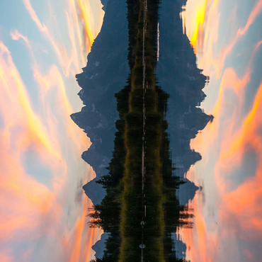 Darstellung des Puzzle Motivs Sunset Reflection Over Mountain Lake 500 Puzzle 3D Modell