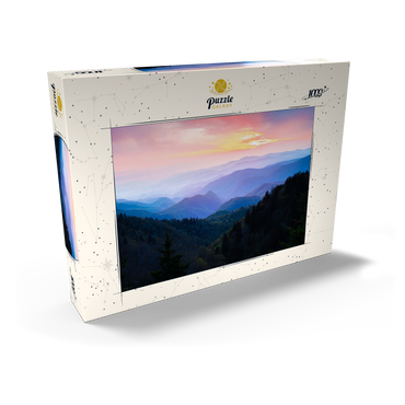 Darstellung des Puzzle Motivs Sunrise Over Smoky Mountain Ranges 1000 Puzzle Schachtel Ansicht2