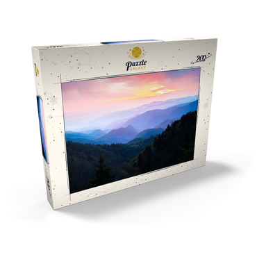 Darstellung des Puzzle Motivs Sunrise Over Smoky Mountain Ranges 200 Puzzle Schachtel Ansicht2