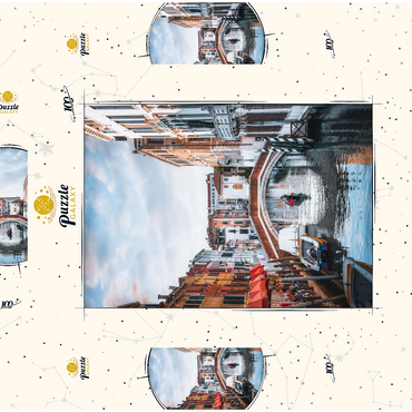 Darstellung des Puzzle Motivs Charming Venetian Canal with Bridge 100 Puzzle Schachtel 3D Modell