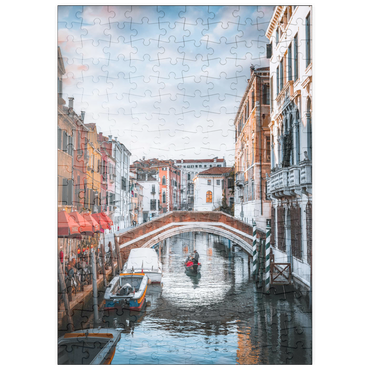 Darstellung des Puzzle Motivs puzzleplate Charming Venetian Canal with Bridge 200 Puzzle