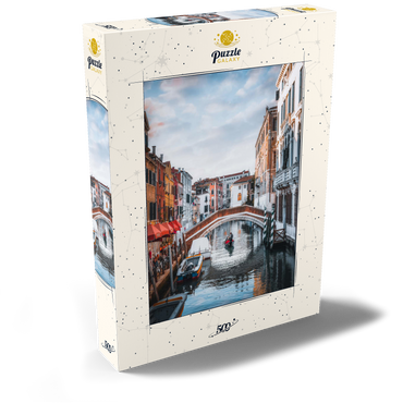 Darstellung des Puzzle Motivs Charming Venetian Canal with Bridge 500 Puzzle Schachtel Ansicht2