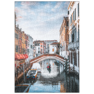 Darstellung des Puzzle Motivs puzzleplate Charming Venetian Canal with Bridge 500 Puzzle