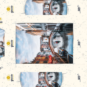 Darstellung des Puzzle Motivs Charming Venetian Canal with Bridge 500 Puzzle Schachtel 3D Modell