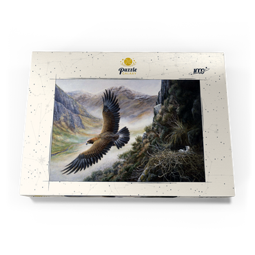 Darstellung des Puzzle Motivs Golden Eagle Soaring Over Mountain Nest 1000 Puzzle Schachtel Ansicht3