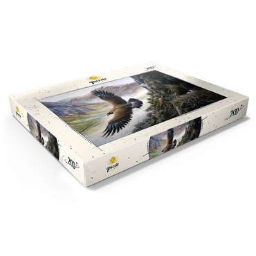 Darstellung des Puzzle Motivs Golden Eagle Soaring Over Mountain Nest 200 Puzzle Schachtel Ansicht1