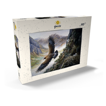 Darstellung des Puzzle Motivs Golden Eagle Soaring Over Mountain Nest 500 Puzzle Schachtel Ansicht2
