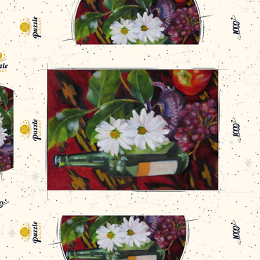Darstellung des Puzzle Motivs Still Life with Daisies and Fruit 1000 Puzzle Schachtel 3D Modell