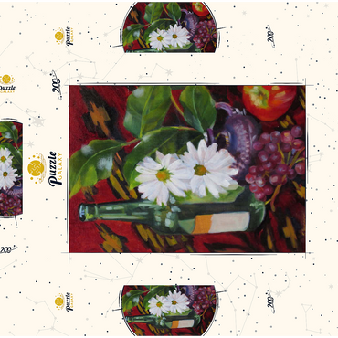 Darstellung des Puzzle Motivs Still Life with Daisies and Fruit 200 Puzzle Schachtel 3D Modell