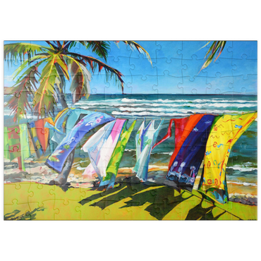 Darstellung des Puzzle Motivs puzzleplate Tropical Breeze and Vibrant Fabrics 100 Puzzle
