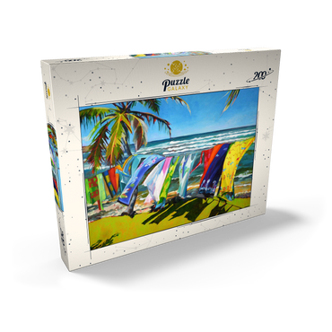 Darstellung des Puzzle Motivs Tropical Breeze and Vibrant Fabrics 200 Puzzle Schachtel Ansicht2