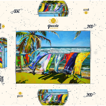Darstellung des Puzzle Motivs Tropical Breeze and Vibrant Fabrics 200 Puzzle Schachtel 3D Modell
