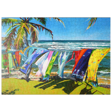 Darstellung des Puzzle Motivs puzzleplate Tropical Breeze and Vibrant Fabrics 500 Puzzle