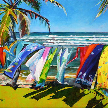 Darstellung des Puzzle Motivs Tropical Breeze and Vibrant Fabrics 500 Puzzle 3D Modell